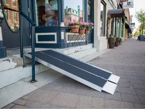 EZ-ACCESS 4 Ft Suitcase Singlefold Portable Ramp with Slip-Resistant Surface and Self-Adjusting