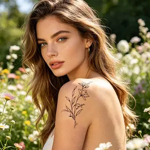 Delicate Bellflower Floral Tattoos - Waterproof & Long-Lasting Matte Fake Tattoos for Soft Grunge & Minimalist Looks