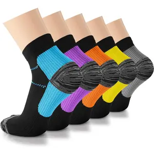 Copper Ankle Compression Socks - Low Cut Arch Support Socks for Men & Women, Running, Nurses, Plantar Fasciitis Socks