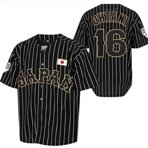Men's #16 Japan Hip Hop Short baseball jersey Fan Edition, men's sport & outdoor clothing for training competition, Jersey swap comfortable Sportswear Top tiktokshopbacktoschool