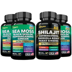 Dynamic Vitality Bundle Extra Plus - Zoyava Sea Moss (180 Capsules) & Shilajit (60 Capsules) - All-in-One Supplements Multivitamin Combo with Extra Strength Ingredients - Made in USA