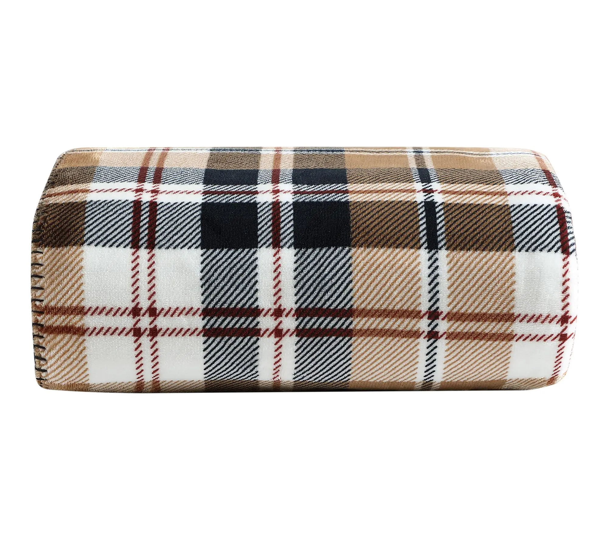 Eddie Bauer Trailhead Plaid Camel Coco Flannel60"X70" Throw