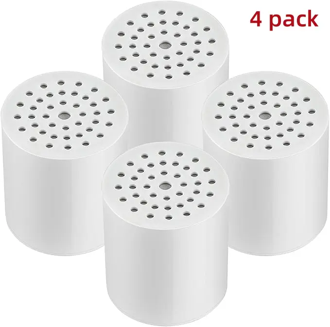 Bulk Pack 4 Vitamin C Replacement Filter Cartridges for Filtered Shower Heads, 20-Stage Hard Water Purification & Efficient Filtration