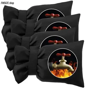4-Pack Reusable Waterproof Outdoor Faucet Covers, Thickened Anti-Freeze Hose Bib Socks, Reliable Winter Freeze Protection for Garden Faucets, Sturdy Black Household Winterizing Accessories