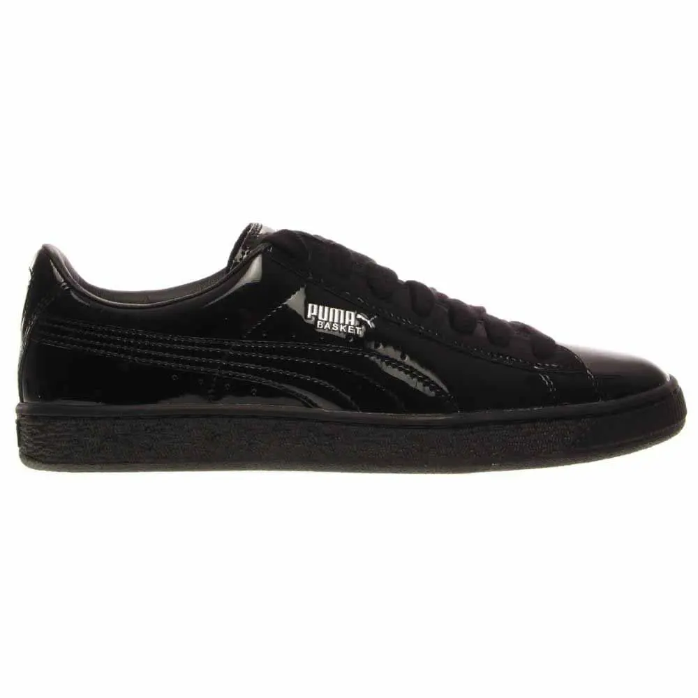 PUMA Mens Basket Matte And Shine Lace Up Sneakers Shoes Casual - Black