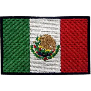 Patches Mexico Flag Embroidered Mexican Applique Hook & Loop National Emblem