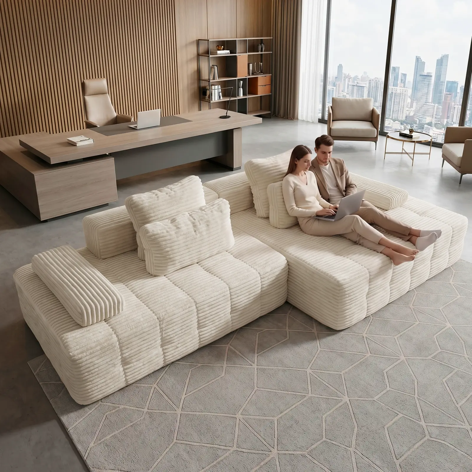 【Father's Day】【2 packages shipped】114‘’boneless sectional  couch . Cloud  Modular Sectional  couch  32D High Density Sponge 56.7inch Deep Seat. boneless couch Memory Foam for Living Room Bedroom Office. couch and co sectional.Modern Upholstered couches su
