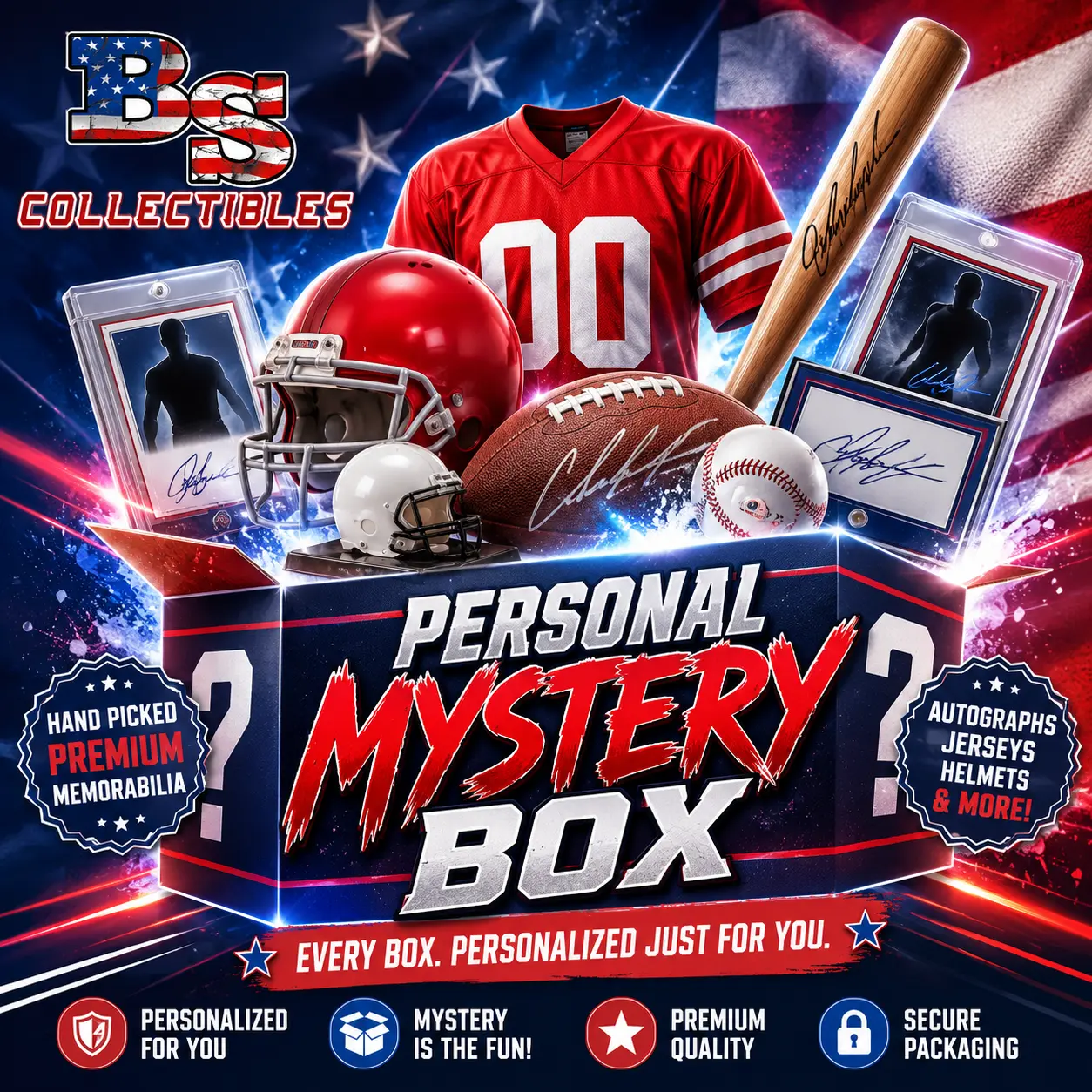 Personal Mystery Box! Helmet, Jersey, Bat, and More! Personal Mystery Box! Helmet, Jersey, Bat, and More!