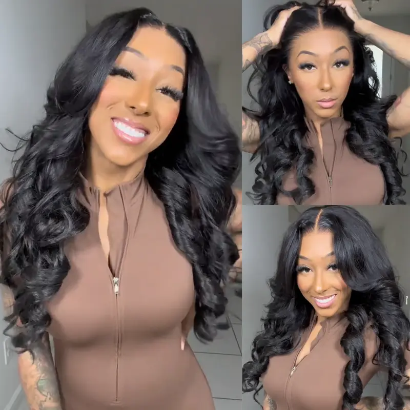 【24"=$116】Sunber Affordable Body Wave 13x4 Lace Frontal Wigs Human Hair Pre Cut Pre Bleached Pre Plucked Lace Frontal Wigs With Drawstring 180% Density Fit All Head Sizes Beginner Frienly TikTokShopJumpstartSale