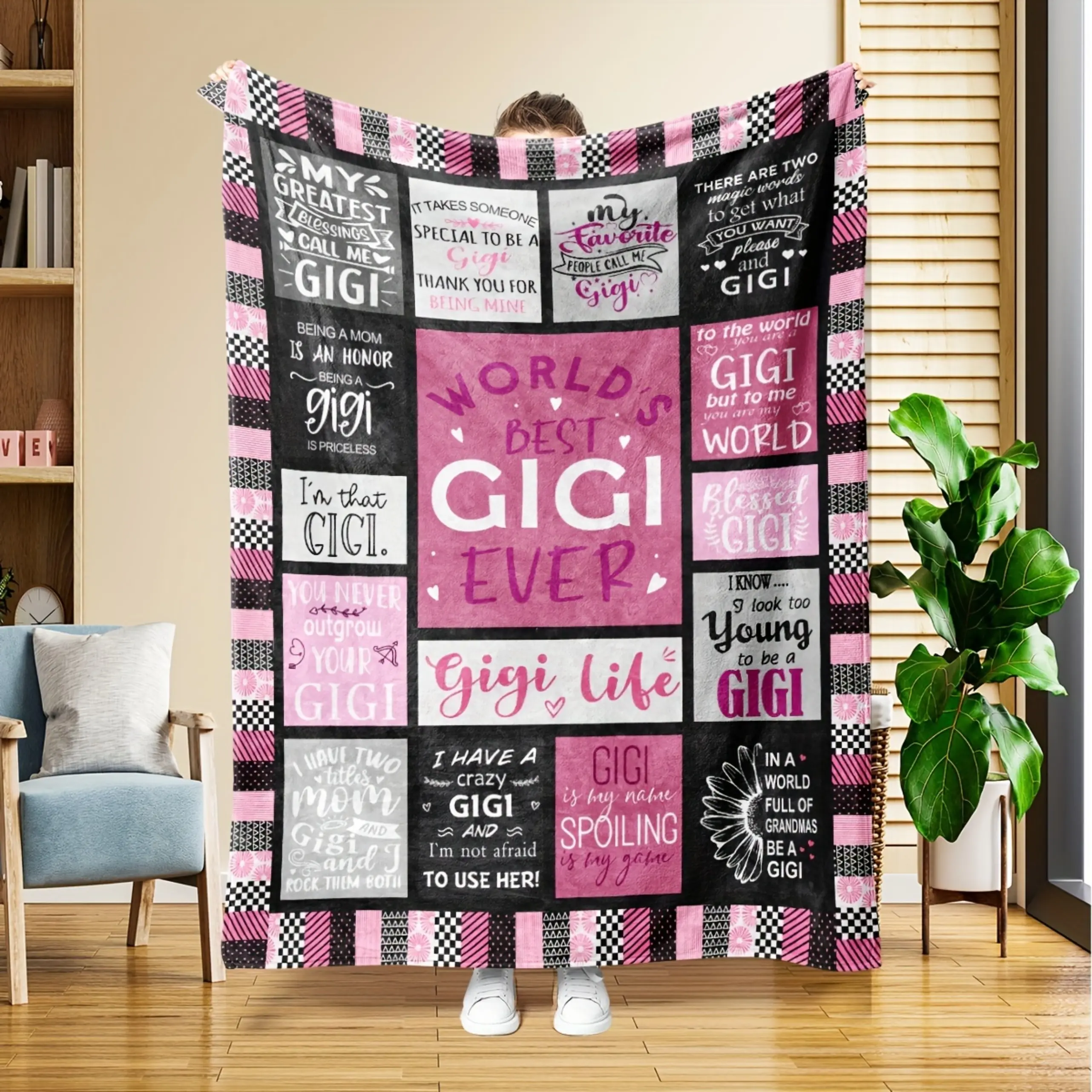 Soft Comfortable Funny Throw Blanket Gigi Gift Flannel Blanket Cozy Throw For Grandma Birthday & Holiday Gift For Gigi Warm All-Season Blanket