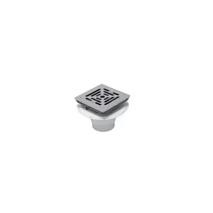 Monogram Brass MB607 Adjustable Shower Drain with Square Brass Strainer - Polished Chrome