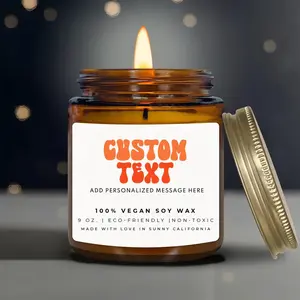 Custom Text Scented Candle, Soy Wax Candle With Personalized Message, Personalized Gift For Friend, Your Text Here, (PC-2TRE)
