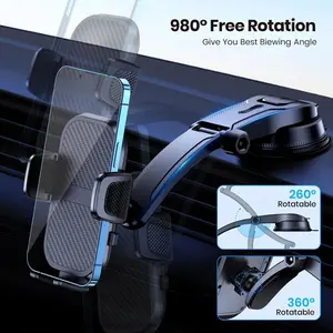 (FS)Multifunctional Foldable Car Phone Holder,  Car Phone Mount for Most Smartphones, Car Navigation Bracket with 360°   Rotation Suction Cup, Cellphone Phone Holder for Car, Universal Car Mount so porte de telefono auto