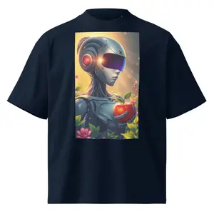 Unisex organic oversized high neck t-shirt