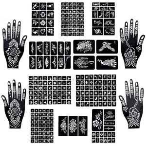 Waterproof Henna Tattoo Stencil DIY Hand Art Temporary Tattoos for Women Men Indian Style Body Painting Stickers outdoorfun