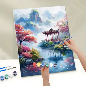 Landscape Pattern DIY Painting By Numbers Kit, 1 Set DIY Paint By Numbers Kit, DIY Wall Art Painting for Home Bedroom Living Room Decor