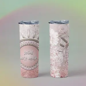 20oz Social Worker - Tumblers - w/ lid & 2 straws