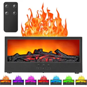 Fireplace Humidifier Diffuser Flame Effect & Remote Control for Essential Oils Aromatherapy Air Humidifier for Home Bedroom Office Yoga