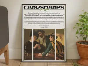(Poster) Caravaggio - Cardsharps Poster,  Renaissance, Fhd Wall Decor, Wall Hangings Museum Poster