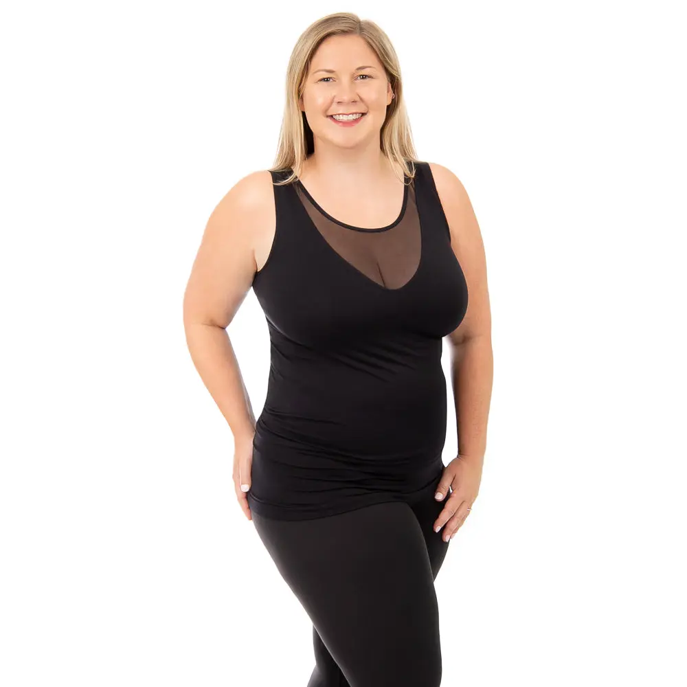 Women's Deep Mesh V Neck Tank Top