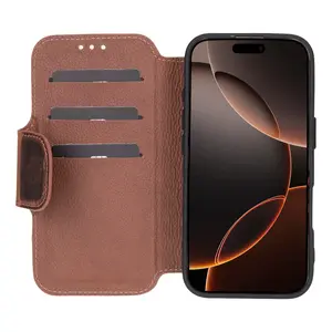 iPhone 16 Pro Leather Folio Wallet Case