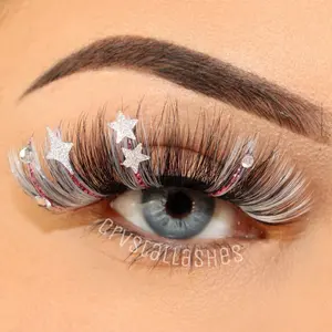 Superstar Glitter Rhinestone 25mm Eyelashes Faux Mink Fluffy Pretty Strip Lashes