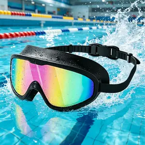 Swim Goggles 2 Pack Anti-Fog UV Protection Wide View Swimming Goggles with Earplugs for Adult Kids Men Women Leakproof Clear Vision Pool Goggles Summer Vibes swedish anti-uv