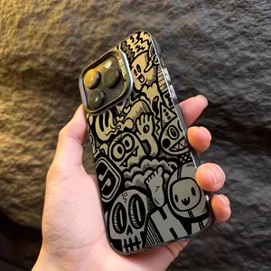 This black graffiti phone case is elegant and simple in style, perfect for fashion pioneers. It provides drop and slip resistance, making it an ideal case for iPhone 16 Pro Max, 15, 14, 13, 12 and 11 case