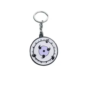 Naruto Rotatable Keychain Sharingan Metal Pendant Gift for Friends