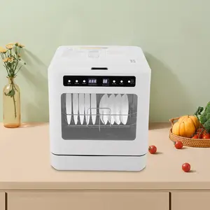 CNCEST 1.8 Gal Dishwasher Tabletop Dishwasher Portable 4-6 Persons Small Fully Automatic Cleaning High-temperature 4 Cleaning Modes LED Screen  Kitchen Home Storage For Dishes, Cups, Fruits and Vegetables