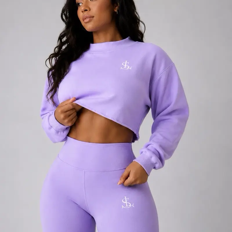 Two Pieces Women Outfit in Lavender - Soft Material, Perfect for Everyday Wear, Comfortable and Stylish