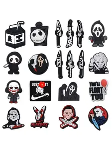 20 Piece Horror Series PVC Cartoon DIY Shoe Buckle Decorations, Classic Sandals for Family Children Christmas Party Birthday Gift, Shoe Charm Set, Shoe Accessories