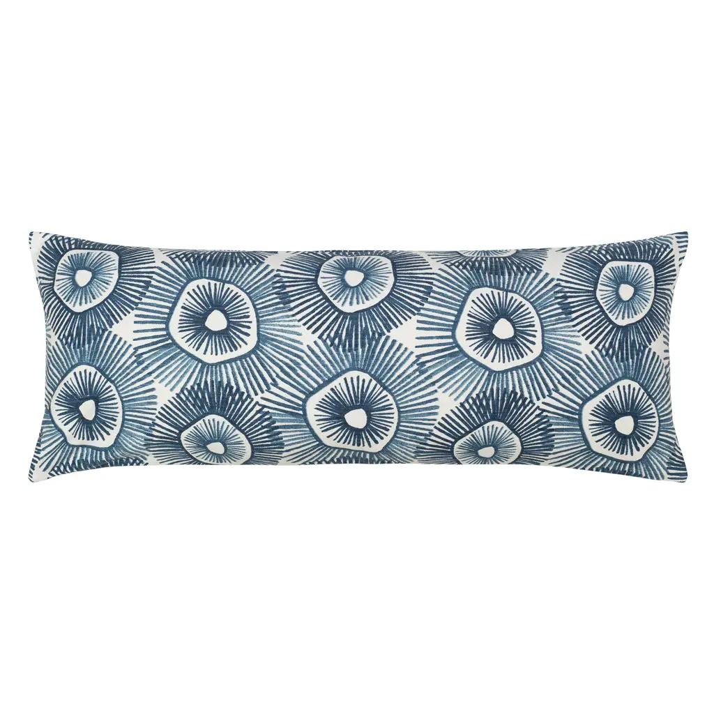 The Navy Sun Burst Extra Long Lumbar Throw Pillow