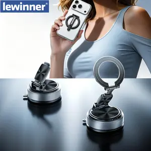 2-in-1 Magnetic Phone Mount with Vacuum Suction, Strong Hold for Car Dashboard & Desk, 360° Adjustable for Hands-Free Navigation & Calls