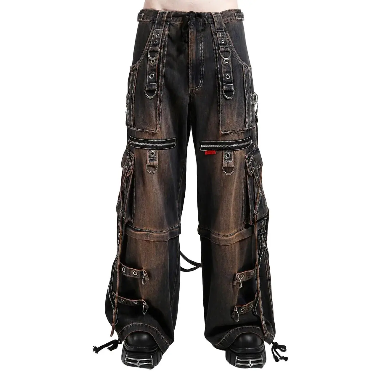Tripp NYC Dirty X-Strap Pants [DIRTY WASH BLUE DENIM]