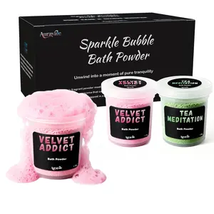 2PCS Sparkle Bath bomb Powder, Aesthetic Sparkle Bath Bomb Powder Gift Set, 2-Pack Pink & Green Glitter Bath Dust with Natural Essential Oils, Relaxing Spa Day Soak for Women, Christmas Self-Care Gift I