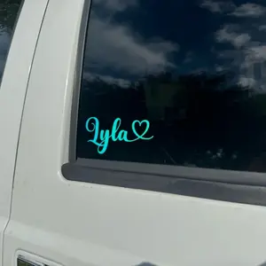 Custom Signature Name Decal for Car or Truck - Personalized Design with Heart Symbol - Perfect for Vehicle Decoration
