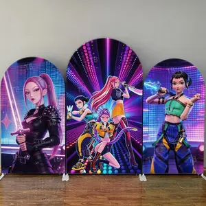 15-day Delivery 15-day Delivery Cyber Girl Group Arch Backdrop Cover Birthday Party Decoration Cool Stage Girl Photography