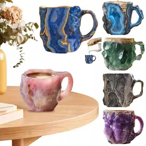 1PC Multi-Colored Mineral Crystal Coffee Mug - Colorful Crystal  Mugs Elegant Gift for Home & Office Ideal for Christmas