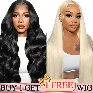 [Buy 1 Get 2] 250% 26" Body Wave Wig & 20'' Colored 13x4 Lace Frontal Wigs Mixed Blended Human Hair Glueless Wigs for Women Pre Plucked