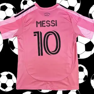 2025 2026 Home Pink Messi #10 Short Sleeve Jersey