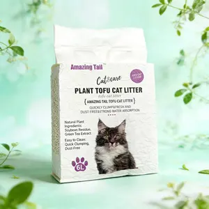 Tofu Cat Litter Clumping Flushable Super Absorbent Quick Dry 100% Natural Ingredients Water Soluble Dust-Free