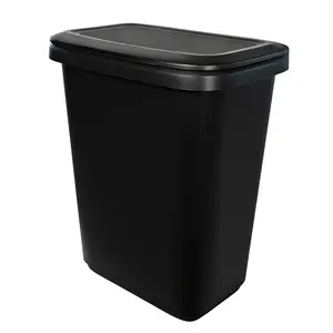 Trash Can, Plastic Dual Function Divided Extra Large Kitchen Trash Can, 20.4 Gallon, Black