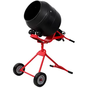 4.0 CUFT/110L Portable Electric Concrete Mixer, Heavy Duty Power Cement Mixing Machine for Mortar, Poly Drum 110V/60Hz  ETL Certificated