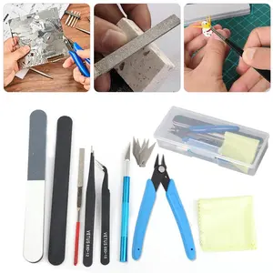 9PCS Modeler Tools Kit for Model Building – Hobby Craft Set with Side Cutters, Tweezers & Knife for Car Models, Toys & DIY Projects