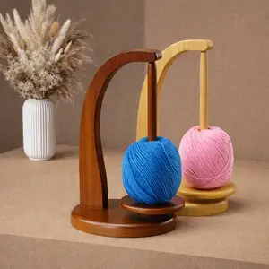 Yarn Holder for Crocheting and Knitting, Wooden Yarn Spinner with Magnetic Rotating Mechanism and Anti-Slip Pads, Crochet Gift for Knitting Lovers