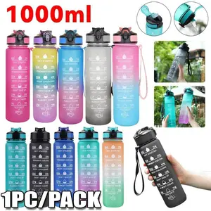 1L Water Bottle Portable Sport Water Bottle Pretty Drink Bottle Leakproof Gym Water Bottle for Outdoor Travel Fitness Cycling Portable Sports Bottle