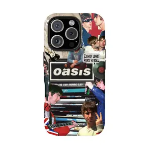 Oasis Definitely Maybe Album Cover Art Phone Case - High Quality TPU Plastic for Apple iPhone 15,14,13,12,11,Pro, XS, XS Max, XR, Plus, Mini - Waterproof Black Cover