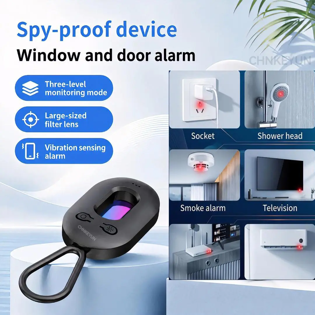 2026 Hidden Camera Detector,   Vibration Sensor Door Window Alarm, Anti-Intrusion Security Device, Spy Camera & RF Signal Detector, 30H Working Time for Travel, Hotels, Vacation Rentals, Cars & Offices