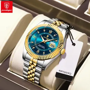 POEDAGAR Luxury Men's Watch Waterproof Night Light Chronograph Men's Watch Stainless Steel Men's Quartz Watch
